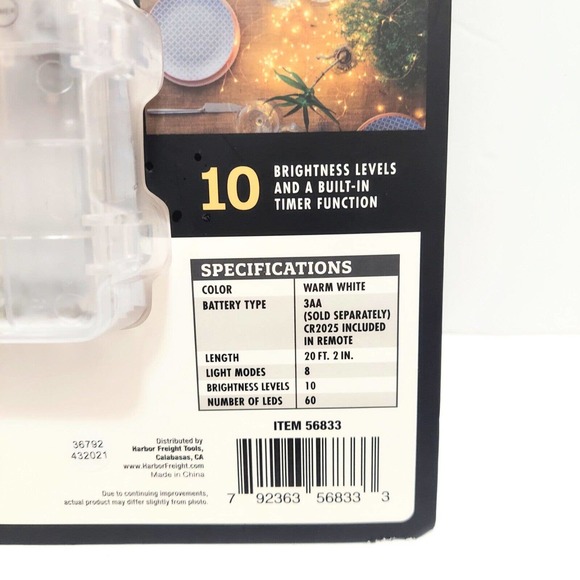 Copper Wire Lights Warm White 20.2 Ft 60 LED 8 Modes Home Yard School Office - Picture 6 of 7